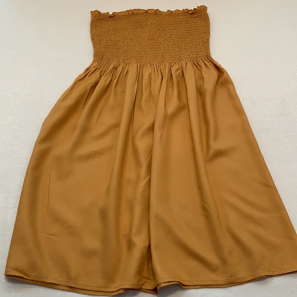 Derek Heart Mustard Strapless Top Dress Size Small - Picture 3 of 5